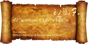 Ágoston Flórián névjegykártya